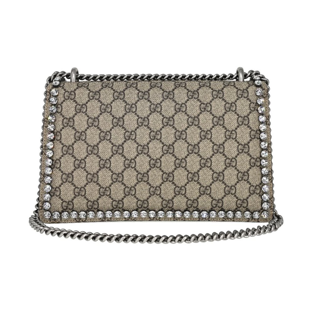 Gucci GG Supreme Monogram Crystal Bow Embroidered Small Dionysus Shoulder Bag - Picture 3 of 7